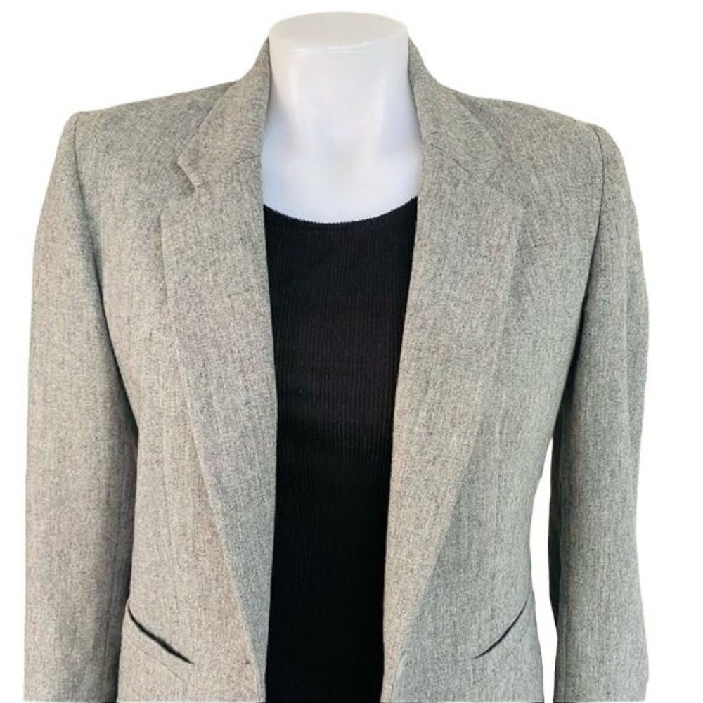 Vintage JH Collectibles Grey Blazer Single Button Gray Business Coat Size S - Picture 4 of 12